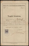 1931 Magyar Kri. Vasúti és Hajózási Főfelügyelőség 2 Db Bizonyítvány - Altri & Non Classificati