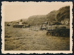 1941 Rejtőzés, Magyar Toldi Harckocsik Rejtőzés Közben, Fotó, 6x8 Cm - Ohne Zuordnung