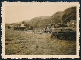 1941 Rejtőzés, Magyar Toldi Harckocsik Rejtőzés Közben, Fotó, 6x8 Cm - Sin Clasificación