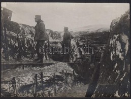 Osztrák-magyar Katonák Csoportképe A Lövészárokban, 11x15 Cm / WWI Austro-Hungarian K.u.K. Soldiers In The Trench, 11x15 - Zonder Classificatie