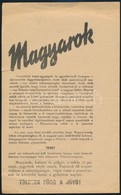 1942 Magyarok! Szövetségesek II. Világháborús Röplapja, Szakadt, 20x12 Cm - Non Classificati