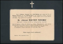 1915 Dr. Ribicei Ribitzey Ferenc Bresztlitovszknál Elhunyt önkéntes Kadettőrmester, Gépfegyverosztag Parancsnok Halálozá - Ohne Zuordnung