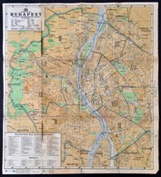 Cca 1930-1940 Budapest Térkép, Német Nyelven, Magyar Nevekkel, Az Egyik Oldalon Ragasztással, 47x43 Cm - Autres & Non Classés