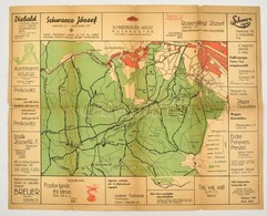 Cca 1930-1940 Sopron, Sopronbálnfalva Részlettérképe, Ismertetővel, Reklámokkal, Szakadással, 42×50 Cm - Andere & Zonder Classificatie