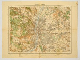 1930 Budapest és Környékének Katonai Térképe, Kiadja A M. Kir. Állami Térképészet, Nagy Szakadással, Ragasztott, 47×61 C - Sonstige & Ohne Zuordnung