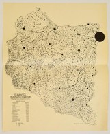1926 A Dunántúl Települési Térképe. Bátky Zsigmond és Kogutowitz Károly Nyomán. 44x55 Cm - Other & Unclassified