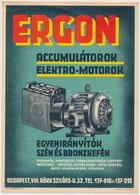 Cca 1930-1940 Ergon Akkumulátorok és Elektromotorok Szórólapja, 24x17 Cm - Non Classés