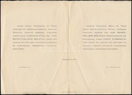 1937 Palini Inkey Gabriellának és Dr. Vitéz Ricsóy-Uhlarik Bélának Esküvő Meghívója, Hajtásnyomokkal. - Ohne Zuordnung