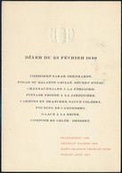 1939 Francia Nyelvű, Angyalos Címeres Menükártya - Sin Clasificación