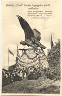 T2 1907 Bánhida (Tatabánya), Ezeréves Emlékünnep A Feldíszített Turul Szoborral. Krakovszky A. Felvétele + Budapest-Bruc - Non Classés