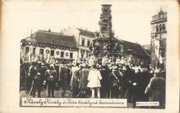 ** T2/T3 1916 Budapest IV. Károly Király és Zita Királyné Koronázása. Révész és Biró Felvétele (fl) - Non Classés