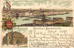 * T2/T3 1897 (Vorläufer!) Budapest, Látkép A Királyi Vártól, Operaház. Litho (Rb) - Unclassified
