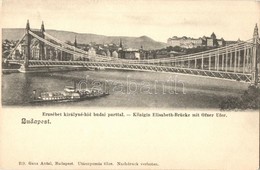 ** T2 Budapest, Erzsébet Királyné Híd és A Budai Part, Gőzhajó. Ganz Antal 219. - Unclassified