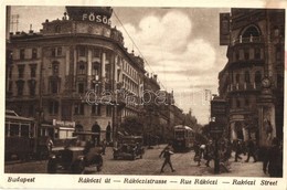 * T2/T3 Budapest VIII. Rákóczi út (Blaha Lujza Tér), Automobilok, Villamosok, 'A Divatcsarnokban Most 12 Fürdő Nap', Har - Unclassified