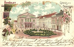 T2/T3 1899 Sopron, Oedenburg; Színház. F. Kummert No. 70. Floral, Litho  (kis Szakadás / Small Tear) - Unclassified