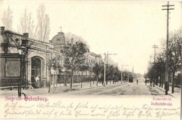 T2/T3 1904 Sopron, Kossuth út, Villa, Villamos. Verlag Josef Popper (EK) - Unclassified