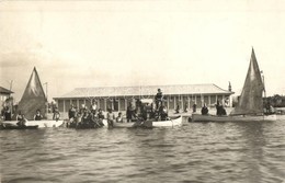 * T2 1931 Zamárdi, Balaton Part, Fürdőzők, Csónakázók, Vitorlások. Schäffer Gyula Photo - Non Classificati