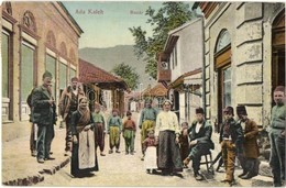 T2/T3 1911 Ada Kaleh, Bazár, Törökök / Bazaar Shop With Turkish People - Non Classés