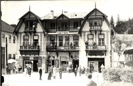 * T2 Borszék, Borsec; Heiter György üzlete, Fodrászat / Shops, Hairdresser. Photo - Ohne Zuordnung