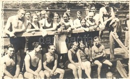 * T2/T3 1935 Csiszár-fürdő (Bálványosfürdő), Fürdőzők / Bathing People. Group Photo (Rb) - Zonder Classificatie