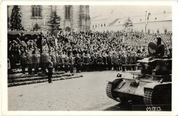 * T2/T3 1940 Kolozsvár, Cluj; Bevonulás, Horthy Miklós, Harckocsi / Entry Of The Hungarian Troops, Horthy, Tank + 1940 K - Unclassified