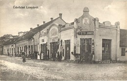 * T2 Lónyatelep, Lónya, Lonea (Petrilla, Petrila); Utcakép, Tóth János üzlete. Kiadja Adler Fényképész / Street View, Sh - Ohne Zuordnung