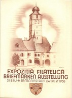 ** T2 1938 Nagyszeben, Hermannstadt, Sibiu; Expozitia Filatelica / Briefmarken Ausstellung / Bélyegkiállítás Reklámlapja - Unclassified