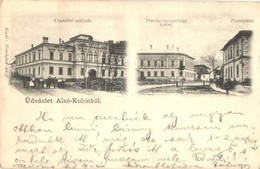 * T2 1901 Alsókubin, Dolny Kubín; Uradalmi Szálloda, Pénzügyi Igazgatósági épület, Posta Hivatal. Kiadja Hirschfeld Adol - Unclassified