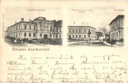 * T2 1901 Alsókubin, Dolny Kubín; Uradalmi Szálloda, Pénzügyi Igazgatósági épület, Posta Hivatal. Kiadja Hirschfeld Adol - Non Classificati