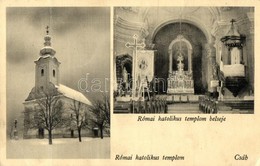 T2/T3 Csáb, Cebovce; Római Katolikus Templom Télen, Templom Belső, Oltár. Foto: Röckel / Catholic Church In Winter, Chur - Ohne Zuordnung