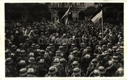 T2/T3 1938 Ipolyság, Sahy; Bevonulás, Magyar Zászlók / Entry Of The Hungarian Troops + 1938 Ipolyság Visszatért So. Stpl - Non Classificati