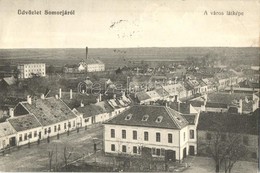 T2/T3 Somorja, Samorín; Látkép, Balheim Károly üzlete. Fiedler József Kiadása / General View, Shop (EK) - Ohne Zuordnung