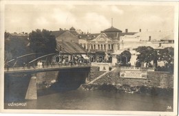 T2 Ungvár, Uzshorod, Uzhorod; Híd, Korona Szálló, Reklámok / Bridge, Hotel, Advertisements - Ohne Zuordnung