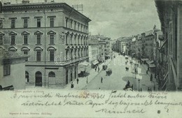 T2/T3 1900 Fiume, Rijeka; Ufficio Postale E Corso / Post Office, Street (small Tear) - Non Classés