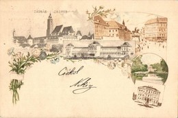 T2 1900 Zagreb, Zágráb; Ezredéves Országos Kiállítás 2Kr. Ga., Floral Litho / Hungarian Millenium Exposition Issue - Non Classificati