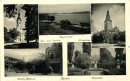 T2/T3 Apatin, Községháza, Római Katolikus Templom, Park, Horthy Miklós út, Dunai Részlet, Kiadja Szavadill J. / Town Hal - Unclassified