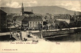 ** T2 Graz, Franz Karlbrücke U. Rechtes Murufer / Bridge, Riverside, Omnibus, Cafe Meran - Unclassified