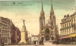 T2 Ostend, Ostende; Eglise S.S. Pierre Et Paul, Monument Aux Morts, Hotel Shakespeare - Zonder Classificatie