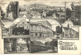 ** T2 Dubá, Dauba; Josefs-Platz, Gerichtsgebaude, Pfarrei, Schillerstrasse, Schulplatz / Square, Monument, Street View,  - Non Classificati