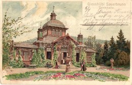 * T2/T3 1901 Kyselka, Giesshübl-Sauerbrunn; Trinkhalle / Drinking Hall, Eckstein&Stähle Litho (Rb) - Non Classificati