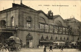 * T3 Paris, 'Gare Montparnasse' / Railway Station, Autobus, Horse Carriage (small Tear) - Non Classés