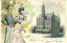 T3 Paris, Exposition Universelle / World Expo 1900 Belgian Royal Pavilon, Couple, Litho (EB) - Non Classés