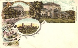 * T2 Bad Nauheim, Münzenberg, Parkstrasse, Kunstanstalt Rosenblatt, Floral, Art Nouveau Litho - Ohne Zuordnung