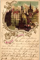 T2/T3 1899 München, Marienplatz / Square, Fr. Huber 152. Art Nouveau, Litho (EK) - Ohne Zuordnung