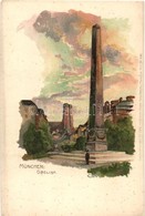 ** T1/T2 München, Obelisk, Kuenstlerpostkarte No. 2246. Von Ottmar Zieher, Litho, Artist Signed - Unclassified