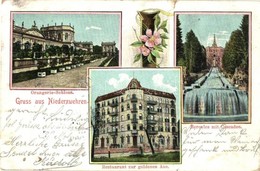 T3 1905 Niederzwehren, Orangerie Schloss, Hercules Mit Cascaden, Restaurant Zur Goldenen Aue / Castles, Waterfall, Resta - Ohne Zuordnung