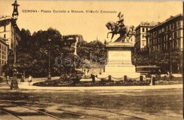 ** T2 Genova, 'Piazza Corvetto E Monum. Vittorio Emanuele' / Square, Statue - Unclassified