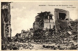 ** T2 1908 Messina, Terremoto, Corso Cavour / After The Earthquake, Destroyed Building - Non Classés