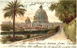 T2 Rome, Roma; Cupola Di San Pietro Dai Giardini Vaticani, Litho - Non Classés