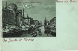 ** T2/T3 Trieste, Canal Grande . Ottmar Zieher Litho (EK) - Non Classificati